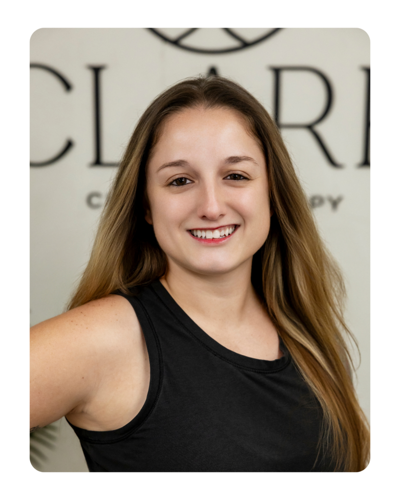 student physical therapist and U.S. Navy veteran at Clark Custom Therapy